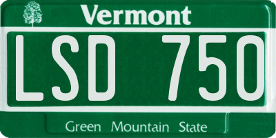 VT license plate LSD750