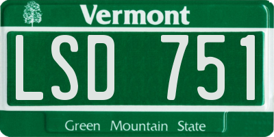 VT license plate LSD751