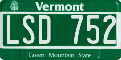 VT license plate LSD752