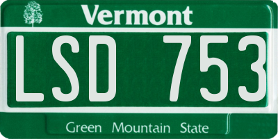 VT license plate LSD753
