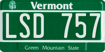 VT license plate LSD757