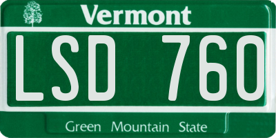 VT license plate LSD760