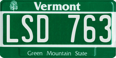 VT license plate LSD763