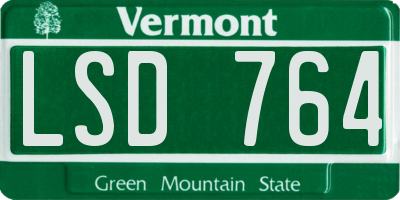 VT license plate LSD764