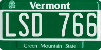 VT license plate LSD766