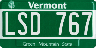 VT license plate LSD767