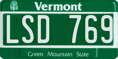 VT license plate LSD769