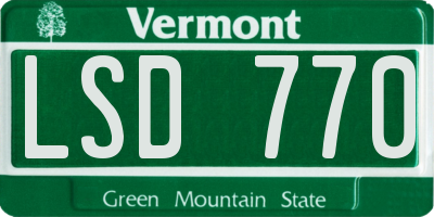 VT license plate LSD770