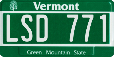 VT license plate LSD771