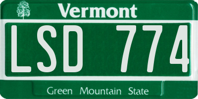 VT license plate LSD774