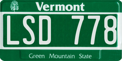 VT license plate LSD778