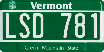 VT license plate LSD781
