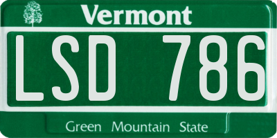 VT license plate LSD786
