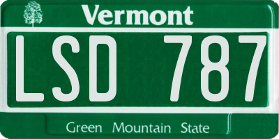 VT license plate LSD787