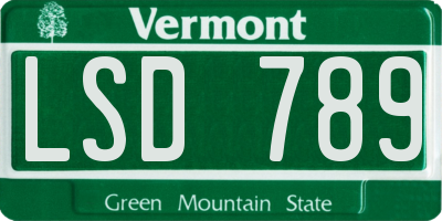 VT license plate LSD789