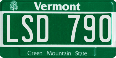 VT license plate LSD790