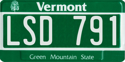 VT license plate LSD791