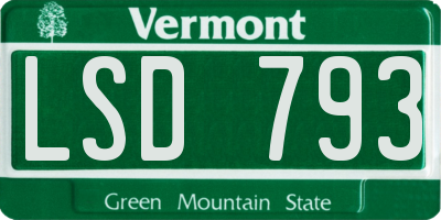 VT license plate LSD793