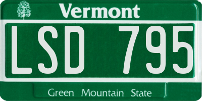 VT license plate LSD795