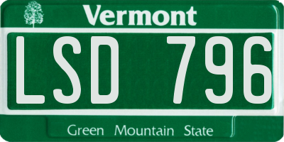 VT license plate LSD796