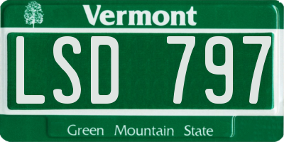 VT license plate LSD797