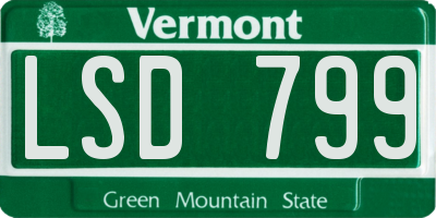 VT license plate LSD799