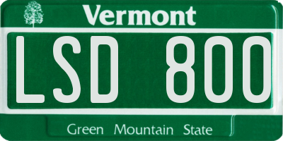 VT license plate LSD800