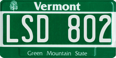 VT license plate LSD802