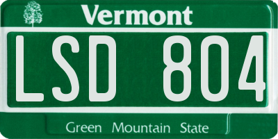 VT license plate LSD804
