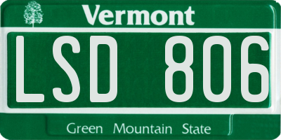 VT license plate LSD806