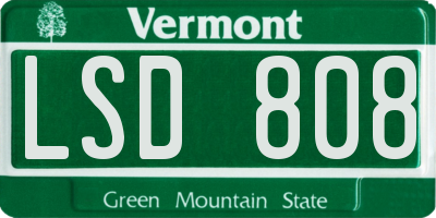 VT license plate LSD808