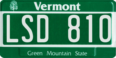 VT license plate LSD810