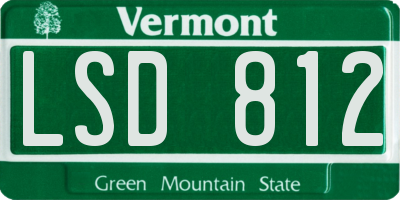 VT license plate LSD812