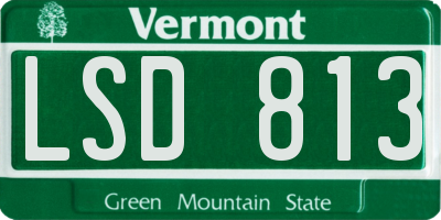 VT license plate LSD813