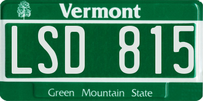 VT license plate LSD815