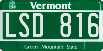 VT license plate LSD816