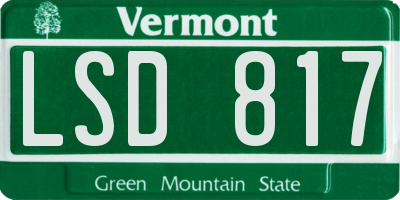 VT license plate LSD817