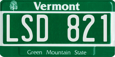 VT license plate LSD821