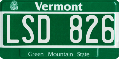 VT license plate LSD826