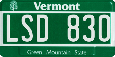VT license plate LSD830
