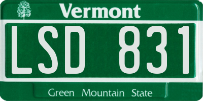VT license plate LSD831