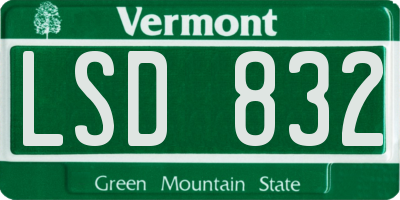 VT license plate LSD832