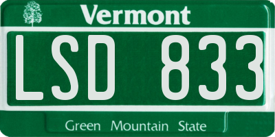 VT license plate LSD833