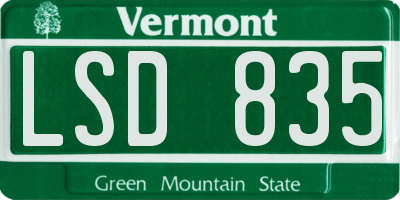 VT license plate LSD835