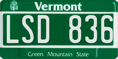 VT license plate LSD836