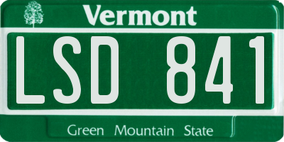 VT license plate LSD841