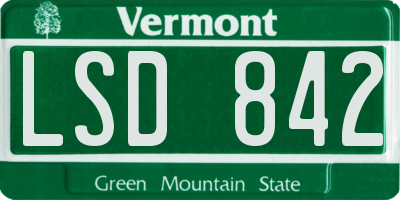 VT license plate LSD842