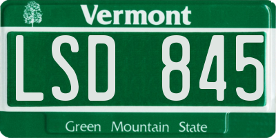 VT license plate LSD845