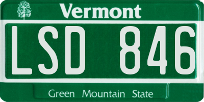 VT license plate LSD846