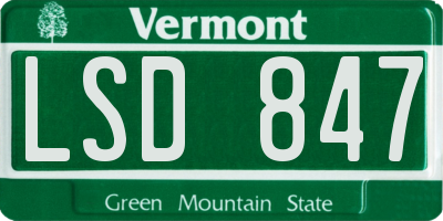 VT license plate LSD847